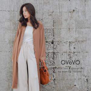ロングガウンシャツワンピース ブラウン ロングシャツ レディース 大人カジュアル ゆうパケット Aw 001 1242 Br Ovovo オーヴォ 通販 Yahoo ショッピング
