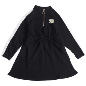 40%OFFセール SALEセール シスタージェニィ 子供服 スウェットワンピース 130-160cm SISTER JENNI そでラインハーフZIPワンピ  ブラック シスタージェニー 23AW｜owl-owl