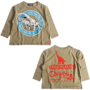 セール CONVEX コンベックス 110-160cm ディノ＆ミュータンロングワイド長袖Tシャツ ロンT ベージュ メール便OK 22AW 秋冬 子供服 キッズ ジュニア SALE 40%OFF｜owl-owl