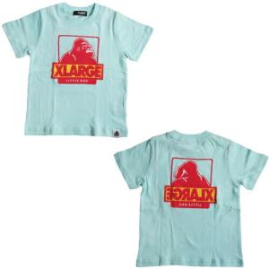 30%OFFセール エクストララージ XLARGE KIDS 80-140 古着加工OGゴリラバックプリント半袖Ｔシャツ ライトブルー メール便OK  2021春夏 X-LARGE KIDS 子供服 SALE