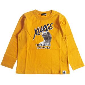 40%OFF SALE セール エクストララージ キッズ XLARGE KIDS 80-140cm ダイナソー長袖Ｔシャツ キイロ メール便OK 2021秋冬 X-LARGE KIDS 恐竜 ロンT 子供服｜owl-owl