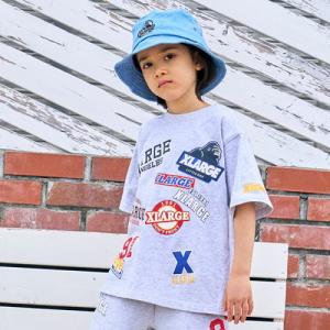 エクストララージ キッズ 子ども服 Tシャツ 80-140cm XLARGE KIDS MIXロゴ半袖Tシャツ トップグレー メール便OK 2024春夏｜owl-owl