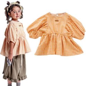 モル 子ども服 90cm-150cm MOL wings blouse ウィングブラウス オレンジ メール便OK 2024春夏 S(90cm-105cm)/M(105cm-120cm)/L(120cm-135cm)/LL(135cm-150cm)｜owl-owl