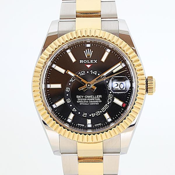 ロレックス ROLEX スカイドゥエラー 326933 ブラック文字盤  YG×SS 42mm　オイ...