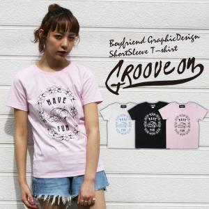 Tシャツ レディース 半袖 アメカジ ストリート サーフ 黒 白 ホワイト ブラック ピンク M L プリント ロゴ カットソー ブランド  la｜owl