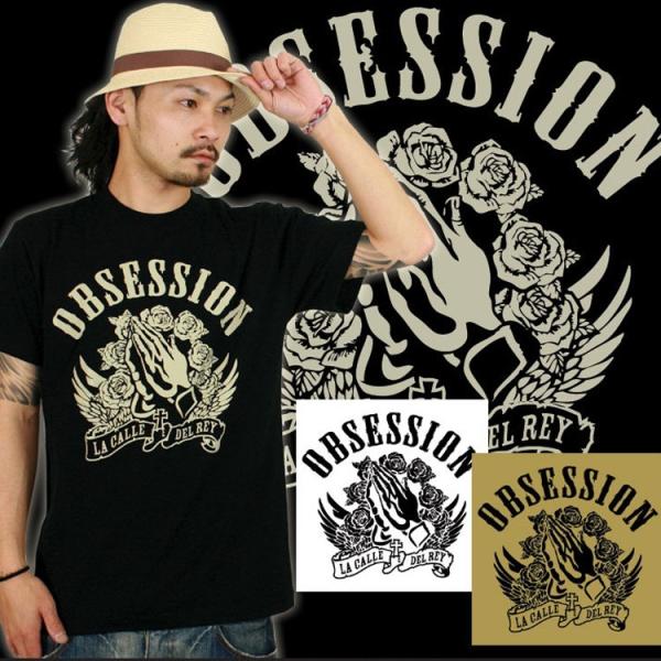 Tシャツ アメカジ ロック ブランド メンズ 半袖 プリント OBSESSION ロゴT 大きいサイ...