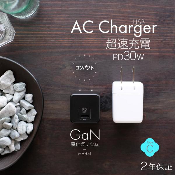 AC充電器 Type-C PD対応 最大30W コンパクト