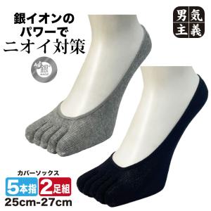 靴下 メンズ 五本指 カバーソックス 2足組 銀マジック 銀イオン 抗菌 防臭 脱げにくい 5本指 くるぶし 見えない スニーカーソックス 紳士 プラスAGスポーツ PAX-