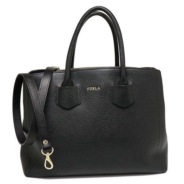 美品 フルラ 2WAYトートバッグ レザー ブラック レディース FURLA