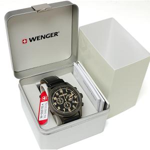 新品 ウェンガー テラグラフクロノ 01.0543.104 ブラック WENGER 腕時計