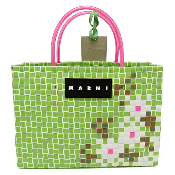 美品 マルニ マーケット フラワーバスケット ミント MARNI MARKET