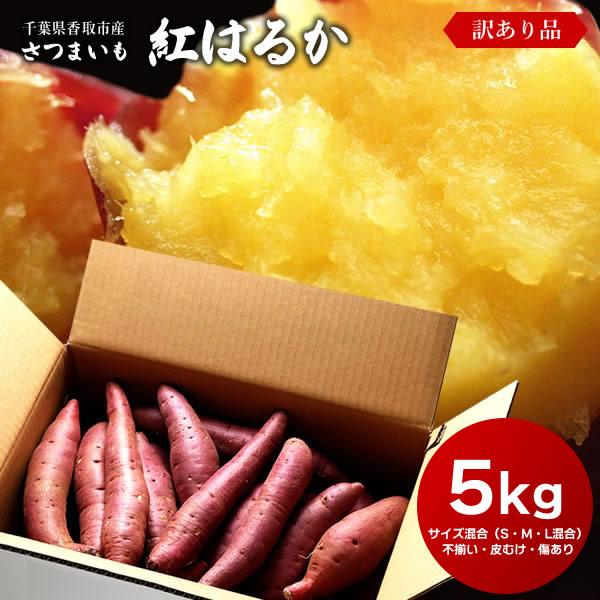 訳あり さつまいも 紅はるか 5kg S・M・L混合 送料無料 さつま芋 千葉県産 国産