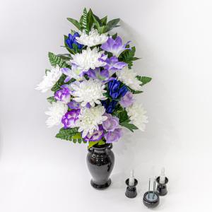 菊 リンドウ トルコキキョウ しきみ(樒)付き...の詳細画像1