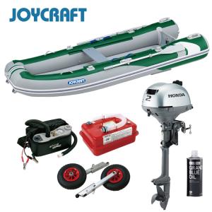 ジョイクラフト ゴムボート JGE-335+ホンダ2馬力船外機 SSセット 4人乗り グリーンエクスプレス-335 予備検査無