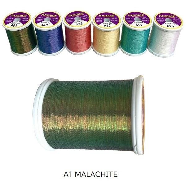 ジャストエース スレッド ポリエステル オーロラスレッド A01 マラカイト ロッド カスタム Ju...
