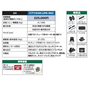 ジョイクラフト ゴムボート パプリカ305+ト...の詳細画像2