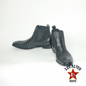 ウエスタンブーツ メンズ 25.5 ワニ革 カイマンベリー ショート