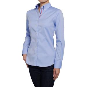 レディース シャツ ビジネス ワイシャツ ブラウス 長袖 ボタンダウン 形態安定 綿100% プレミアムコットン スリム トップス 大きいサイズ おしゃれ OL