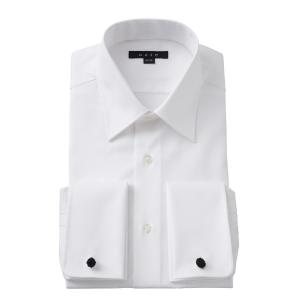 ワイシャツ メンズ 長袖 レギュラーカラー ダブルカフス  ホワイト 白 形態安定 綿100% ビジネスシャツ Yシャツ 大きいサイズ おしゃれ｜ozie