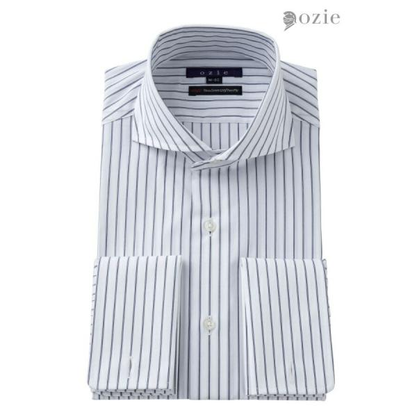 ワイシャツ メンズ 長袖 カッターシャツ yシャツ ビジネスシャツ 綿100％ プレミアムコットン ...