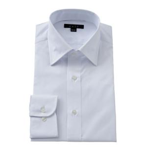 ワイシャツ メンズ 長袖 カッターシャツ yシャツ ビジネスシャツ 形態安定 ワイドカラー おしゃれ 白 ポケットなし｜ozie