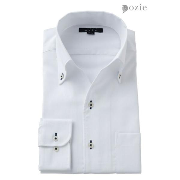 ワイシャツ メンズ 長袖 カッターシャツ yシャツ ビジネスシャツ 形態安定 ボタンダウン オックス...