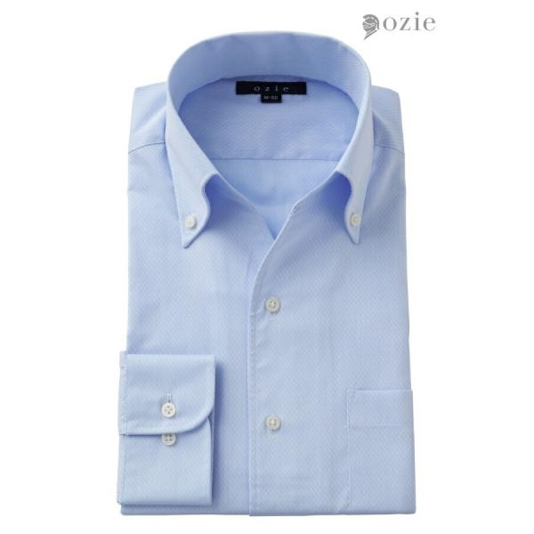 ワイシャツ メンズ 長袖 カッターシャツ yシャツ ビジネスシャツ 形態安定 ボタンダウン イタリア...