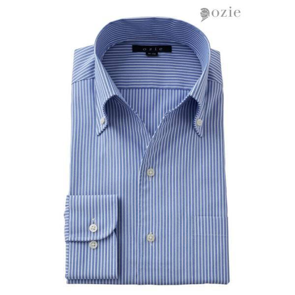 ワイシャツ メンズ 長袖 カッターシャツ yシャツ ビジネスシャツ 形態安定 ボタンダウン イタリア...