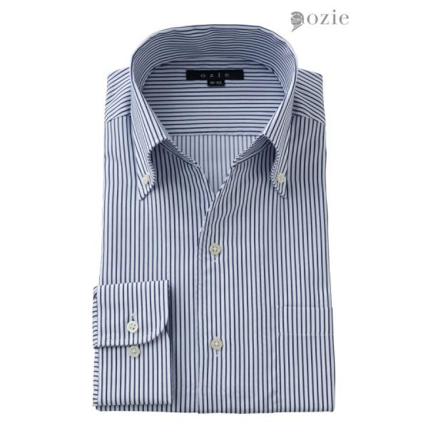 ワイシャツ メンズ 長袖 カッターシャツ yシャツ ビジネスシャツ 形態安定 ボタンダウン イタリア...