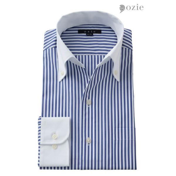 ワイシャツ メンズ 長袖 ビジネスシャツ Yシャツ カッターシャツ 形態安定 ボタンダウン スキッパ...