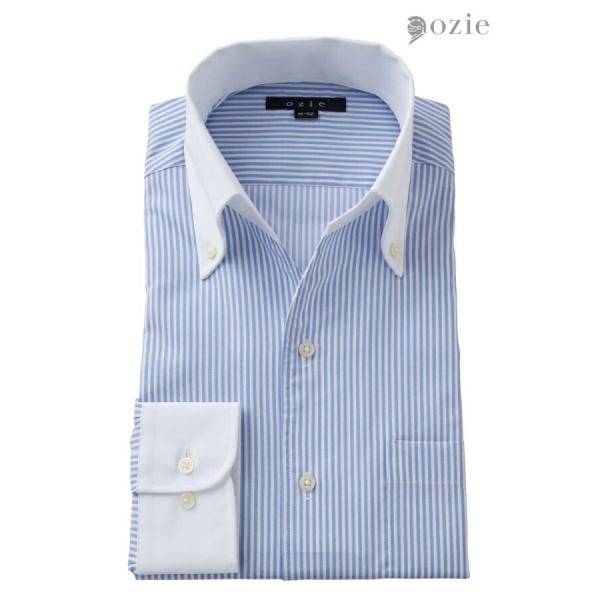 ワイシャツ メンズ 長袖 ビジネスシャツ Yシャツ カッターシャツ 形態安定 ボタンダウン スキッパ...