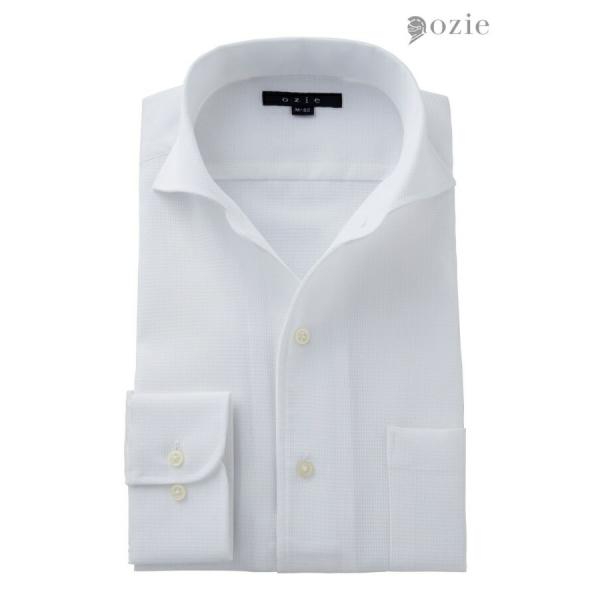 ワイシャツ メンズ 長袖 カッターシャツ yシャツ ビジネスシャツ イージーケア ワイドカラー イタ...