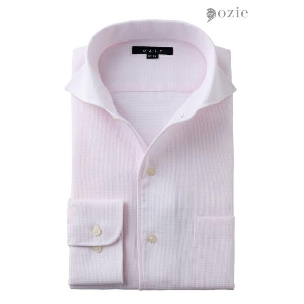 ワイシャツ メンズ 長袖 カッターシャツ yシャツ ビジネスシャツ イージーケア ワイドカラー イタ...