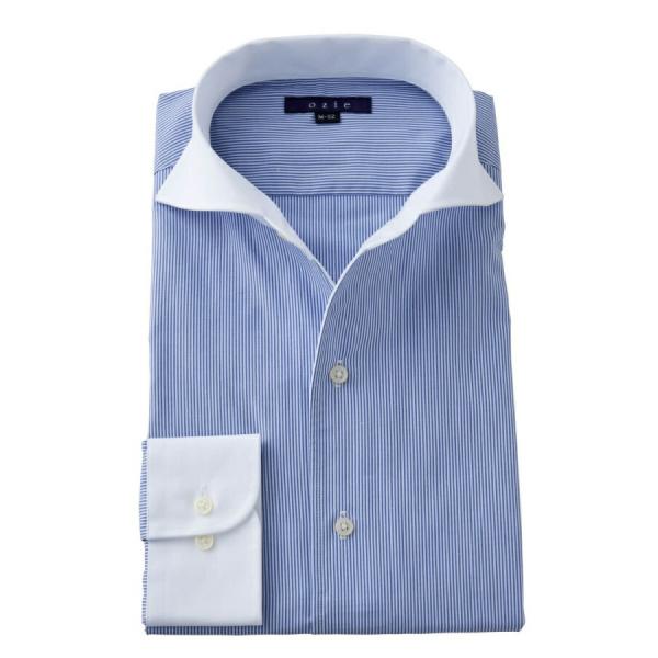 ワイシャツ メンズ 長袖 ビジネスシャツ Yシャツ カッターシャツ イタリアンカラー クレリック ワ...