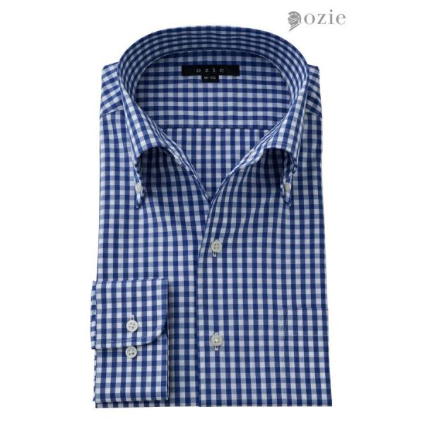 ワイシャツ メンズ 長袖 カッターシャツ yシャツ ビジネスシャツ 綿100% イタリアンカラー ボ...