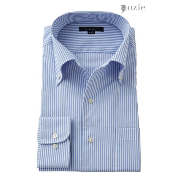 ワイシャツ メンズ 長袖 カッターシャツ yシャツ ビジネスシャツ 形態安定 ボタンダウン イタリア...