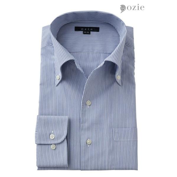 ワイシャツ メンズ 長袖 カッターシャツ yシャツ ビジネスシャツ 形態安定 ボタンダウン イタリア...