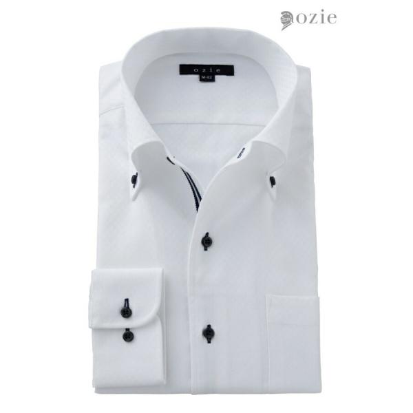 ワイシャツ メンズ 長袖 カッターシャツ yシャツ ビジネスシャツ イタリアンカラー ボタンダウン ...