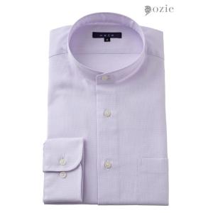ozie ワイシャツ メンズ 長袖 スタンドカラー 形態安定 綿100% ドレス