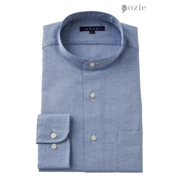 ワイシャツ メンズ 長袖 カッターシャツ yシャツ ビジネスシャツ スタンドカラー マオカラー おし...