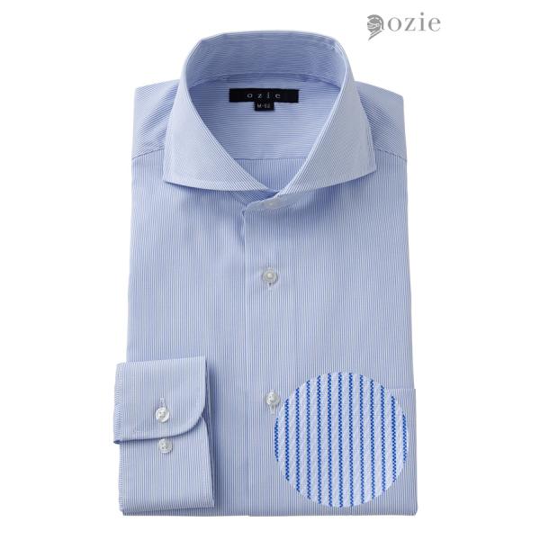 ワイシャツ メンズ 長袖 カッターシャツ yシャツ ビジネスシャツ 形態安定 ホリゾンタル ワイド ...