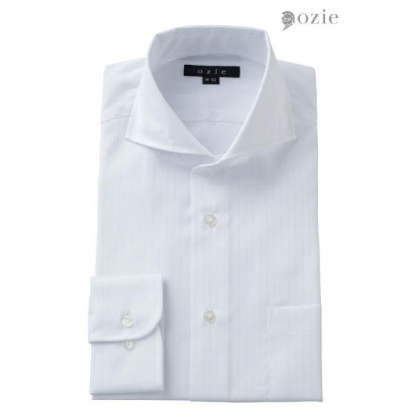 ワイシャツ メンズ 長袖 カッターシャツ yシャツ ビジネスシャツ 形態安定 ホリゾンタル ワイド ...