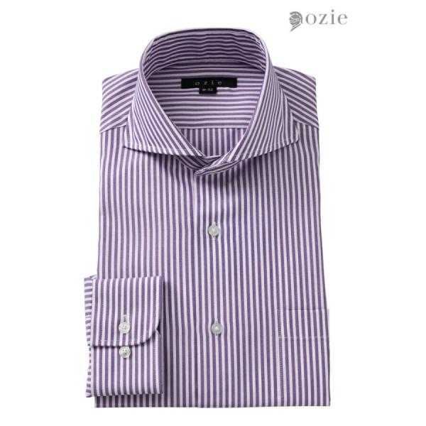 ワイシャツ メンズ 長袖 カッターシャツ yシャツ ビジネスシャツ 形態安定 ホリゾンタルカラー ク...