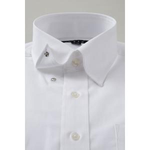 スナップダウン ワイシャツ メンズ 長袖 ホワ...の詳細画像1