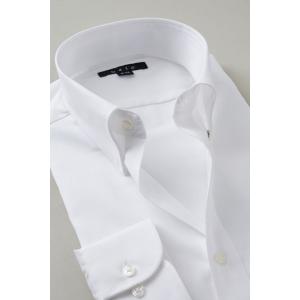 スナップダウン ワイシャツ メンズ 長袖 ホワ...の詳細画像2