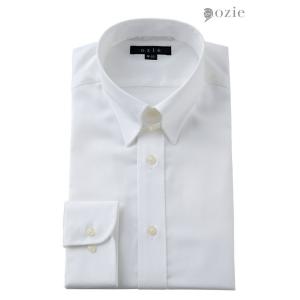 ワイシャツ メンズ 長袖 ビジネスシャツ Yシャツ カッターシャツ タブカラー 無地 おしゃれ 白｜ozie(オジエ)ワイシャツ専門店