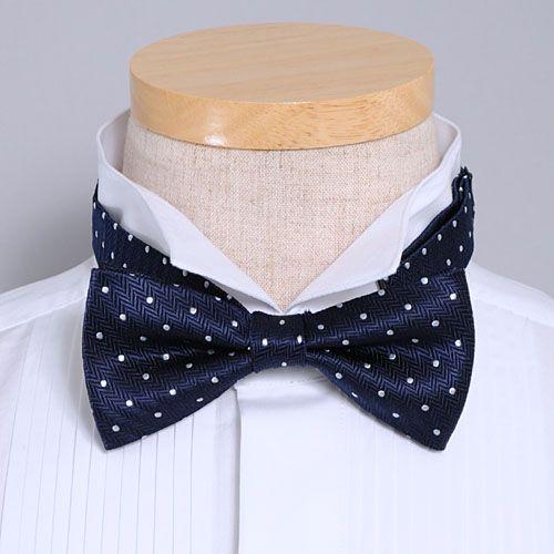 蝶ネクタイ メンズ ネイビー 紺 結婚式 ボウタイ 蝶タイ ネクタイ フォーマル シルク ドット 日...