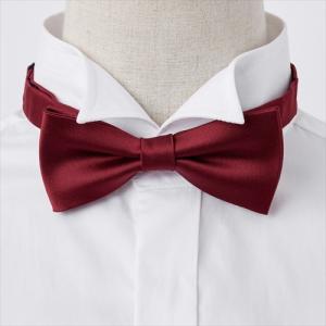 蝶ネクタイ・無地・ワインレッド・日本製 オジエ ozie