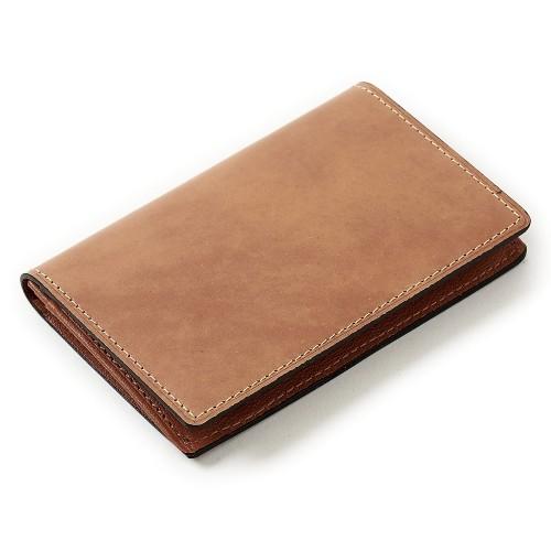 カードケース 名刺入れ メンズ 二つ折り コードバン 本革 日本製 ベージュ オジエ ozie おし...