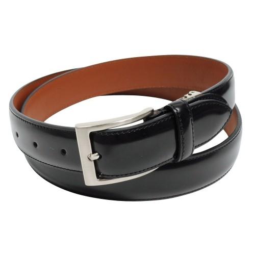 ベルト ガラス革 牛革 日本製  黒 ブラック フリーサイズ オジエ ozie おしゃれ